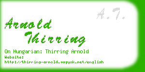 arnold thirring business card